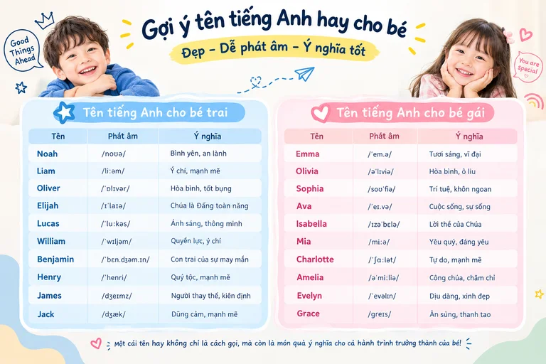 kidsandus đặt tên tiếng anh hay cho bé